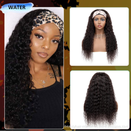 Wholesale Headband Wig Human Hair Wig Headband Headband Curly Wig